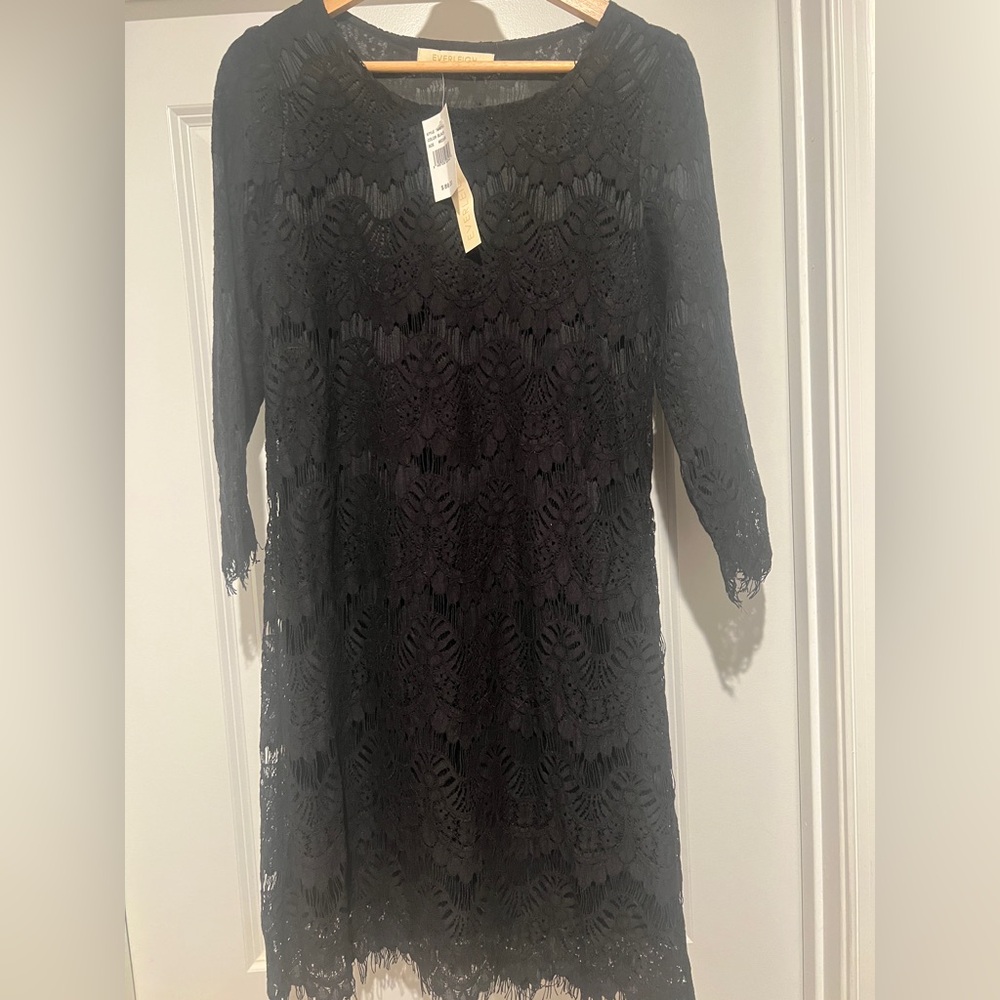 Everleigh Black Long Sleeve Lace Dress